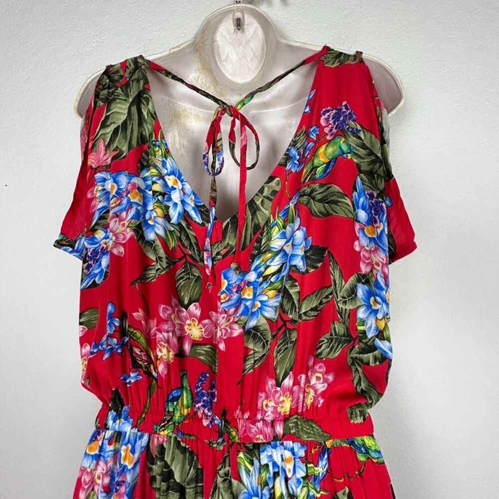 Lascana Womens Sz 10 Floral V-neck floral Maxi dress slit Resort Vacation - Picture 5 of 13